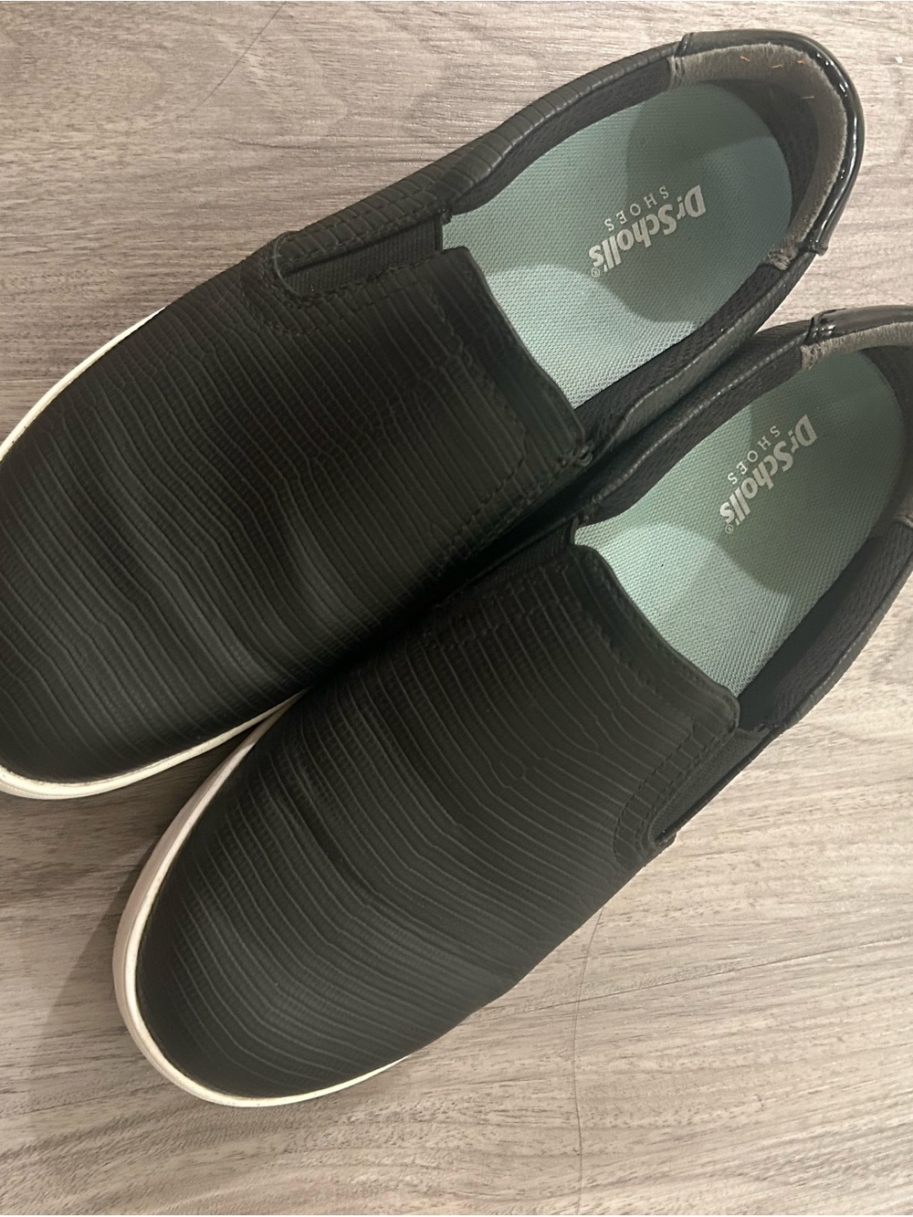 Dr. Scholl's Black Slip-On Loafers with White Sole